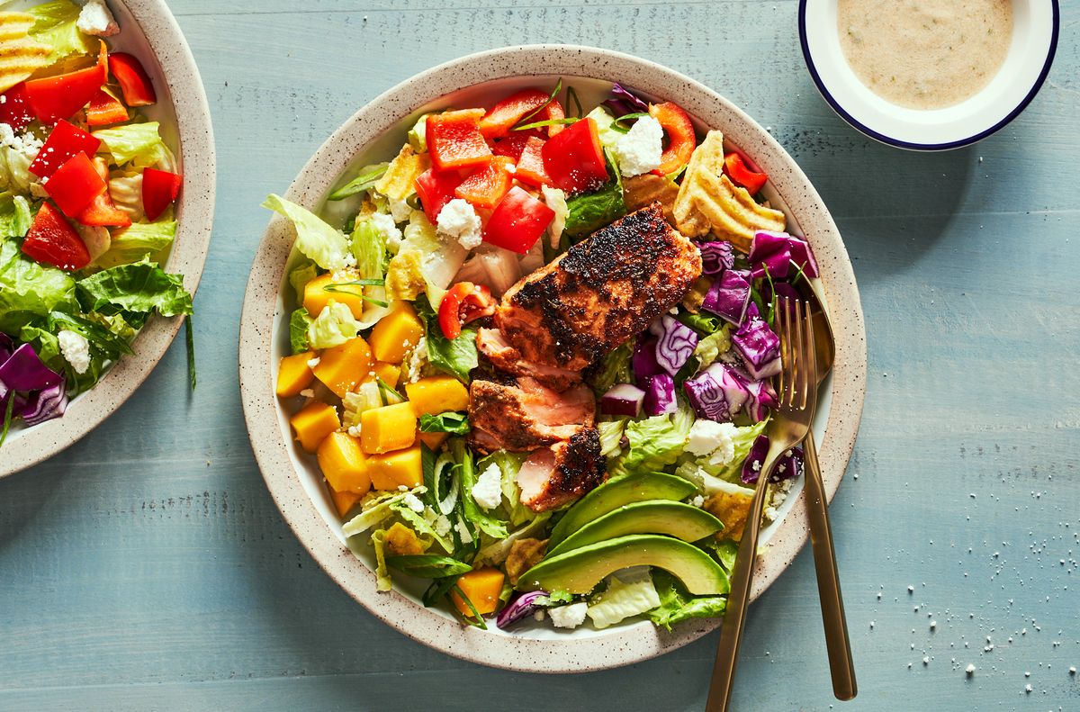 Caribbean Cobb Salmon Salad